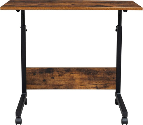 31.49 15.74 27.16-37.79 Mobile Side Table, Mobile Laptop Desk Cart, Adjustable Over Bed Table with Wheels for Sofa