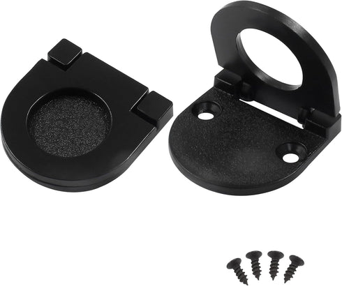 2 Pack Recessed Pull Ring Handles, Black Hidden Drawer Mount Handle, Cabinet Flush Ring Sliding Door Pull Handle