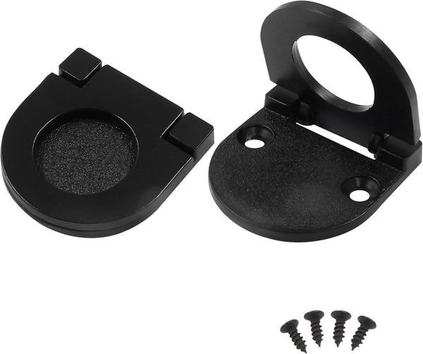 2 Pack Recessed Pull Ring Handles, Black Hidden Drawer Mount Handle, Cabinet Flush Ring Sliding Door Pull Handle