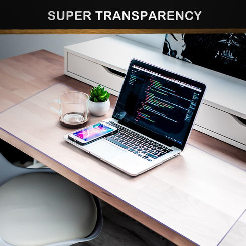 Clear PVC Desk Pad, 36x60 inch Waterproof Wipeable Writing Desk Cover Protector for Office and Home