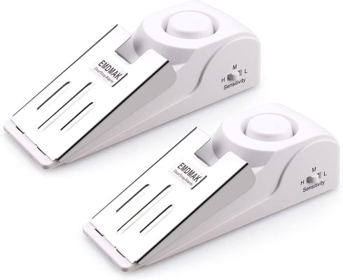 EMDMAK Door Stop Alarm, 120DB Siren Door Stop for Home & Travel, Pack of 2