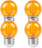 G40 Small Amber LED Edison Bulbs, 2000K 2W-15W Equivalent, E26 Base, Soft Warm Light for Healthy Sleep, 4 Pack