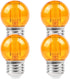 G40 Small Amber LED Edison Bulbs, 2000K 2W-15W Equivalent, E26 Base, Soft Warm Light for Healthy Sleep, 4 Pack