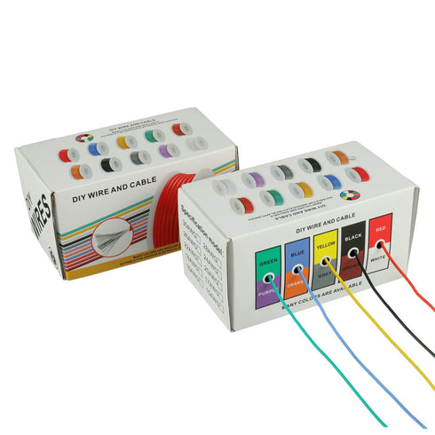 BOJACK 22 300V 20 3mm Stripper(5 19.69Ft 22AWG) AWG Flexible Silicone Wire Electric Wire Hook up Wire Kit Cables