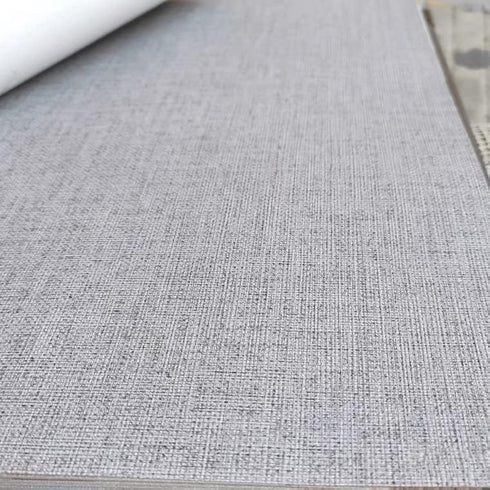 Fabric Peel and Stick Wallpaper, Gray Faux Grasscloth, 17.8 x 197 Removable Contact Paper
