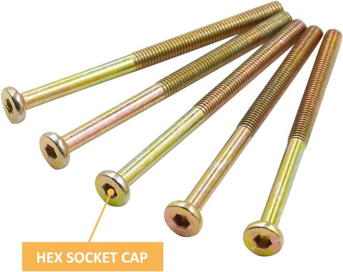 10 Pcs Crib Screws M6 x 90mm Zinc Plated Hex Socket Head Cap Screws for Furniture