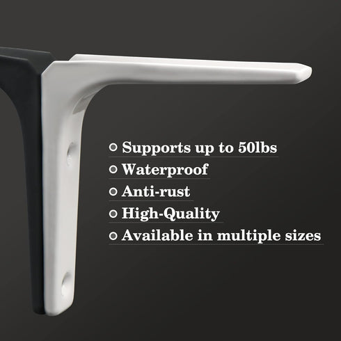4 4 Inch 2 SAYAYO L Shape Wall Bracket, x Iron Shelf Bracket DIY Floating Shelf Support, PCS Bright White