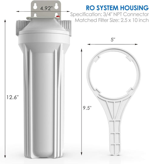 SimPure Whole House Water Filter Housing, Inline Water Filter for Home, 10 Inch Sediment Filter with Heavy Duty Steel