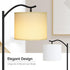 3 E26 63-inch BoostArea Modern LED Arched Floor Lamp with Natural Linen Shade, Brightness Levels, Socket, Footswitch