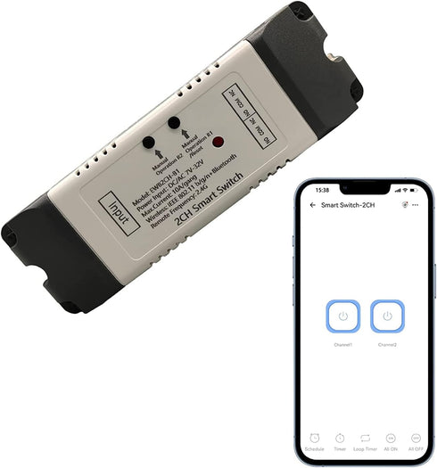 2 Channel EWelink Wireless Switch with Enclosure, WiFi Module Remote Control for DIY Smart Home