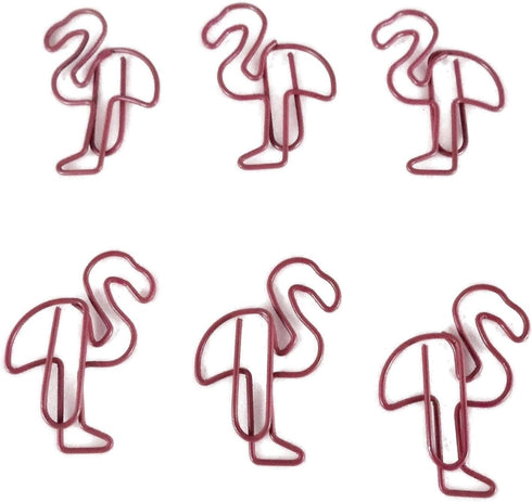 100 Count Flamingo Shaped Paper Clips Great for Paper Clip Collectors or Office Gift - Comes in Round Tin with Lid and Gift Box - Pink