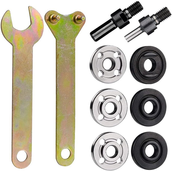 Mesee 6 in 1 Electric Drill Conversion Angle Grinder Adapter Kit, 6mm & 10mm Arbor Mandrel with Spanner