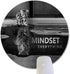 Mindset is Everything Inspirational Quote Round Mouse Pad, Cute Cat Staring at Reflection, Motivational Circular Mat
