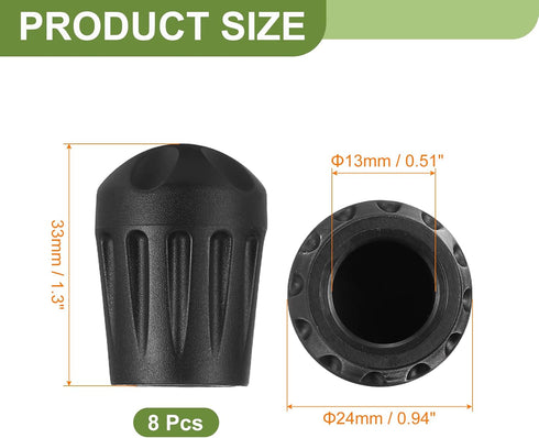 8Pcs 0.51 Inch uxcell Camping Chair Foot Covers, Plastic Table Legs Feet Covers Furniture Floor Protector for Outdoor