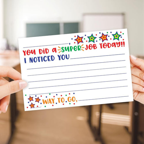 m&h invites Super Job - Teacher Notes to Parents, Classroom Incentive Cards for Good Behavior, Package of 50