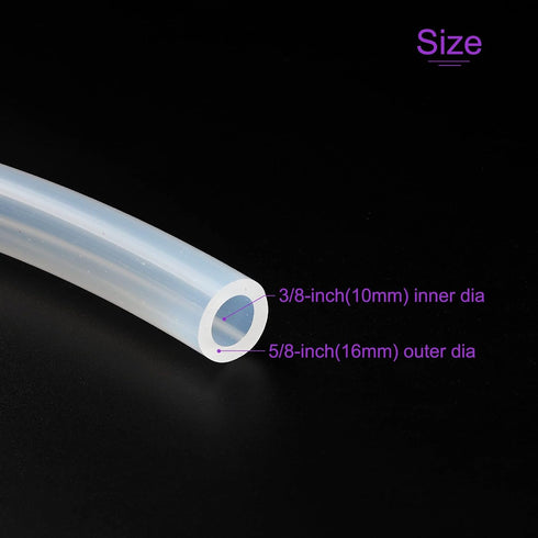 DMiotech 3/8"(10mm) ID 5/8"(16mm) OD Silicone Tube, 3.3 Feet Clear Industrial Tubing for Water Pump