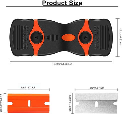 AWJETV 2 Pack 10pcs 10pcs 2-in-1 Razor Blade Scraper Tool With Extra Plastic Blades And Metal Blades, Scraper Tool