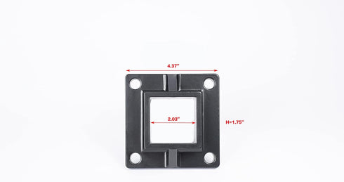 Floor Mount Post Flange for 2" Square Fence Post and Deck Railing, Heavy Duty Aluminum