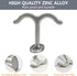 Zinc Alloy Double Prong Ceiling Hook, Towel/Robe Clothes Hook for Closet, Pack of 6
