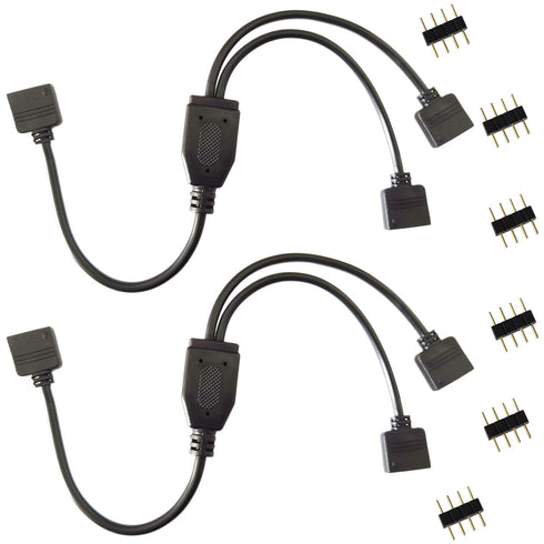 TronicsPros 2pcs 4 Pin RGB LED Strip Splitter Cable 2 Way 1 to
