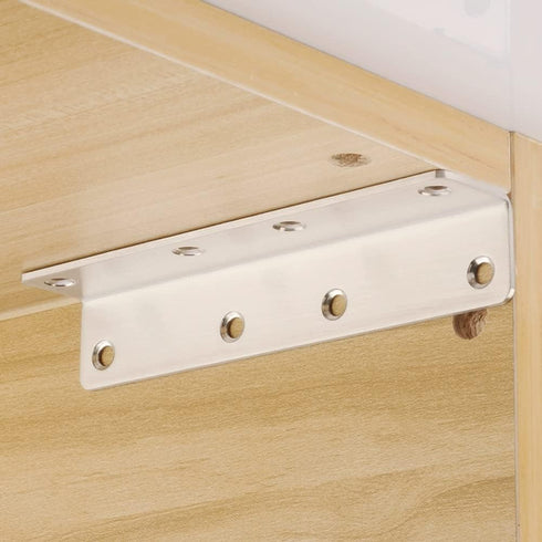 MINGFANITY 4PCS 5.5'' 1'' 2mm, Corner Brace Angle Bracket, L Bracket, Superior Stainless Steel, x M, Thickness Wood
