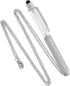 Baron-Jewelry Crystalline Stylus Pen Necklace with Crystals (Silver)