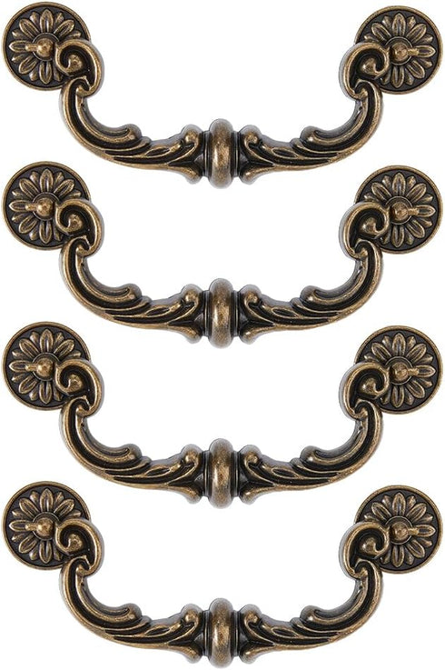 SUPERFINDINGS 4 Sets Vintage Bail Pull Handles 5.91" Hole Spacing Center Antique