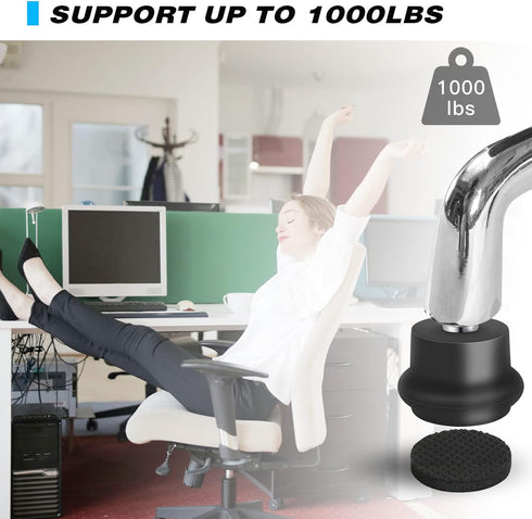 Bell Glides Replacement Office Chair Caster Wheels, Fixed Stationary Castors with Self Adhesive Felt Pads