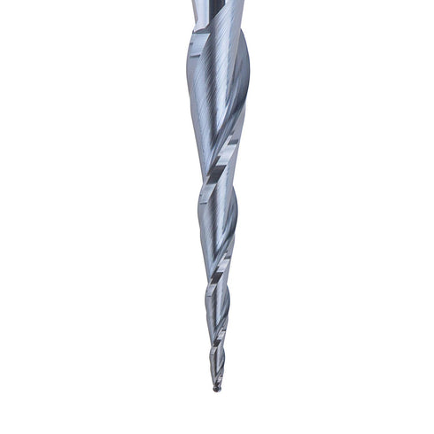 SpeTool Tapered Ball Nose Spiral Router Bit, 1.0mm Tip Diameter (0.5mm Radius) 4.82 Deg for CNC Milling Engraver
