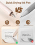 Four Candies 14Pack Pastel Gel Ink Pen Set, 0.5mm Fine Point Retractable Pens, 12 Black Ink Pens, 2 Highlighters (Brown)