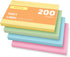 WINKIO Colored Index Cards 4x6 Inches, 200 Count Note Cards,150gsm Heavy Weight College