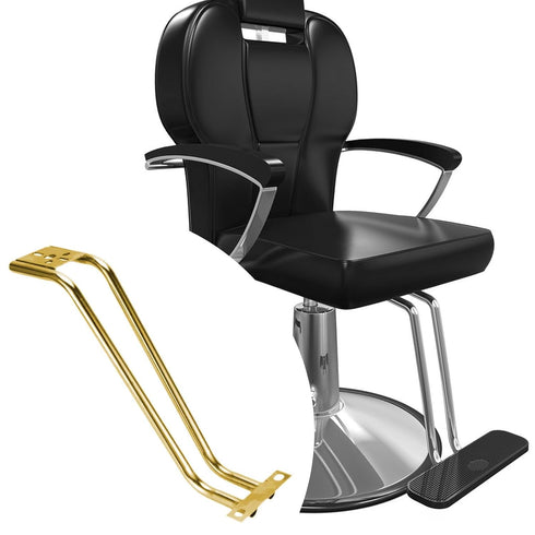 Fhtdhm Salon Chair Foot Pedal Salon Chair Footrest Heavy Duty Equipment Stainless Steel, Gold