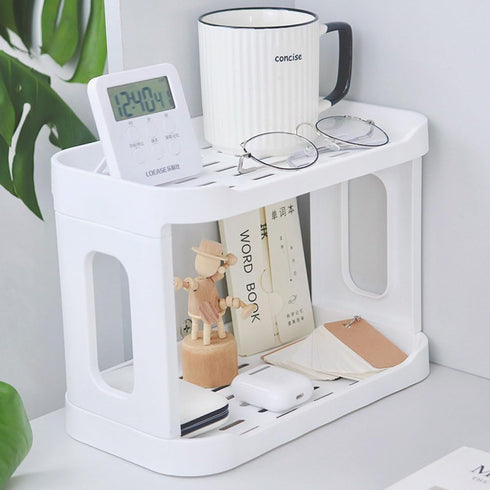 kaileyouxiangongsi 2PCS Kitchen Spice Rack or Bathroom Countertop Organizer, 2-Tier Desk Organizers, White