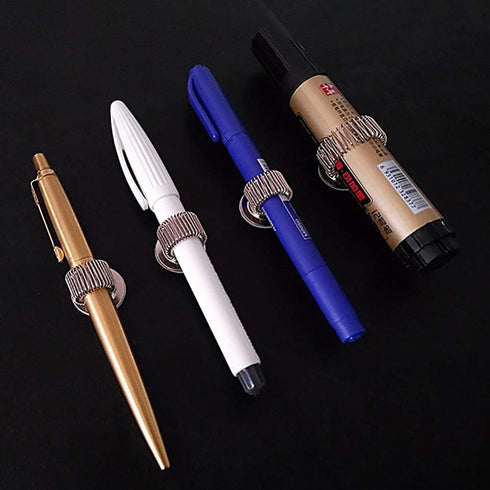 Tvoip 6Pcs Stainless Steel Pen Magnet Holder for Fridge, Whiteboard Accessory