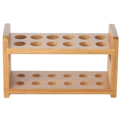 Lily's Home Bamboo Test Tube Vial Holder Rack, 12 Tube Capacity, Made from Bamboo with Built-in Handle (Rack Only)