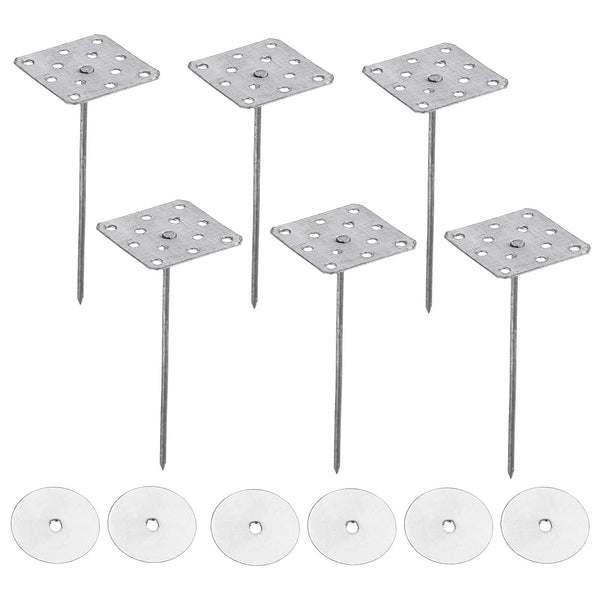 PATIKIL 2 Inch Perforated Insulation Pins with Round Washers, 80 Pack Aluminum Insulating Nails for Fixing Foam Boards