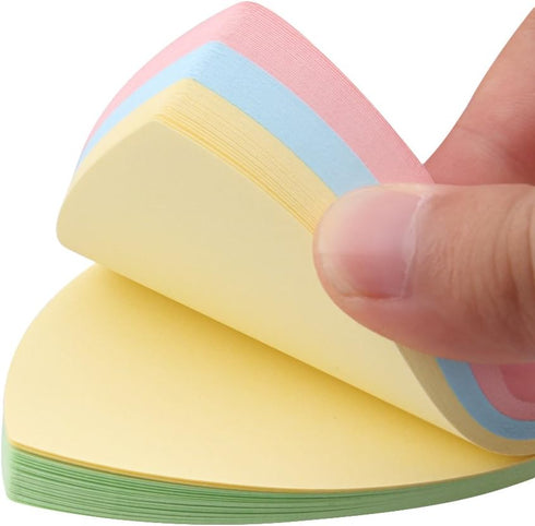 GTHER Heart Shaped Sticky Notes, 2 Pads, Colored Self-Adhesive Notes for Kids School
