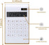 Calculator, Slim Elegant Design, Dual Powered Desktop Financial Calculator, Solar Power, White (Slim2)