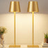 Gold Cordless Rechargeable Table Lamp, 2 Pack Portable Desk Lamp with 5000mAh
