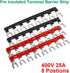 MILAPEAK 8pcs (4 Sets) 8 Positions Dual Row Screw Terminal Strip Blocks with Cover (Black & Red)