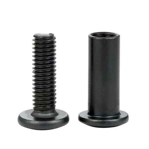 50 Sets Black M6x20mm Nut Bolt Binding Screw Rivet Socket Cap Kit for Wood Socket Cover Bolt Barrel Nut