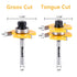 Newdeli Tongue and Groove Router Bit Set 1/4 Inch Shank - 2pcs Router Bits for 3/4" Stock, 1/2" Cutting Depth - T Shape 3 Teeth Wood Milling Cutter Woodworking Tool