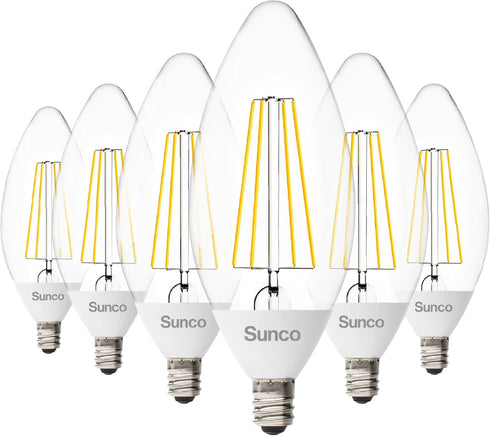 Sunco 6 Pack Dusk to Dawn LED Outdoor Light Bulb B11, Edison