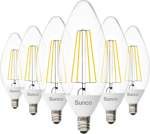 Sunco 6 Pack Dusk to Dawn LED Outdoor Light Bulb B11, Edison