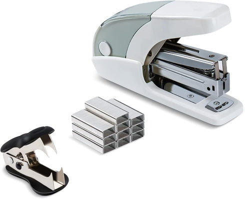 Effortless Standard Stapler Set, 20 Sheet Capacity, Half Strip, Built-in Staples Storage, Includes 1000 Staples
