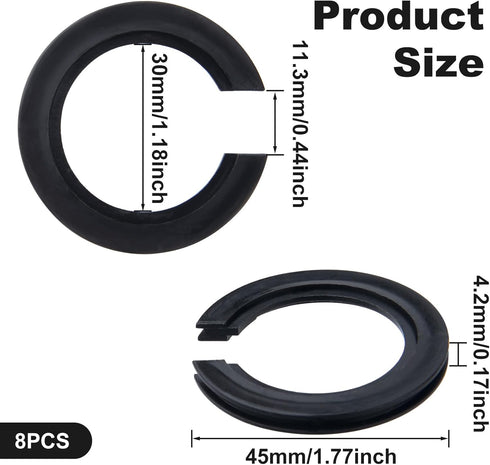 8PCS E27 to E14 Lamp Shade Adapter Rings, Black Reducer Washer 42mm to 29mm Converter Ring for Light Shade Replacement