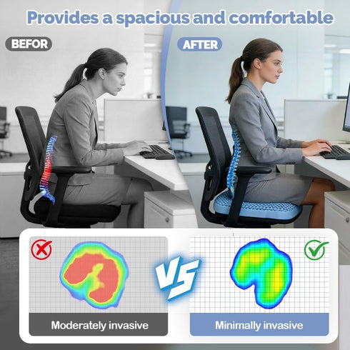 Vinlyto TPE Double Layer Gel Seat Cushion for Long Sitting - Enlarged Thickened Patent Design, Soft Breathable Cooling