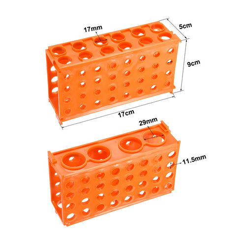 uxcell 80-Well Tube Rack, Polypropylene, Orange for 0.5ml, 1.5ml, 1.8ml, 10ml, 15ml, 50ml