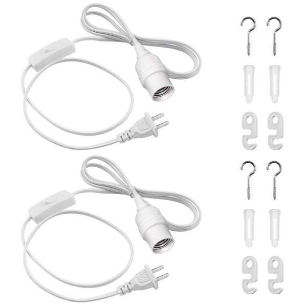 DiCUNO Hanging Lantern Extension Cord Cable, E26 Pendant Light Socket On Off