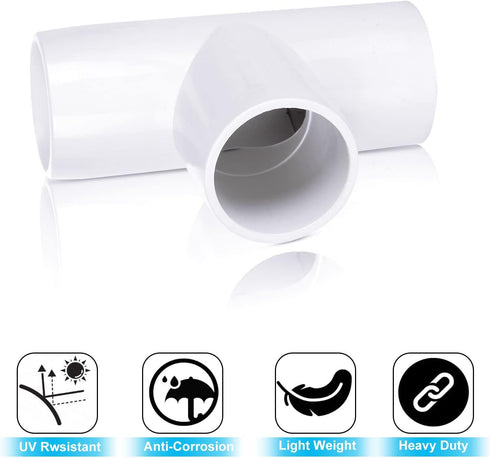 16 Pack 1 Inch 3 Way PVC Pipe Fittings, PVC Pipe Fitting Connectors for DIY PVC Shelf Garden Storage Frame